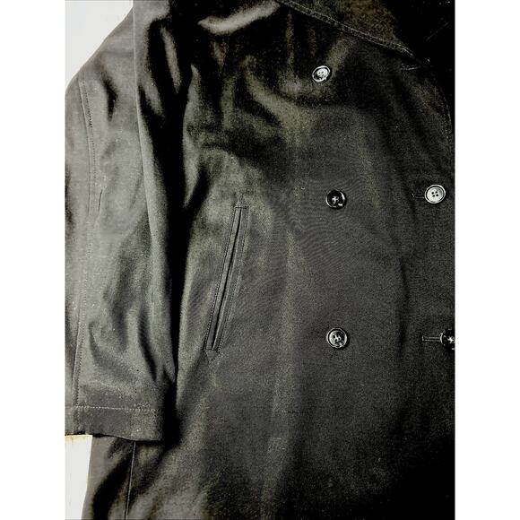 Women’s Vintage L.L. Bean Black Mid-Length Med. Lightweight/Rain Coat/No Hood - Picture 3 of 6